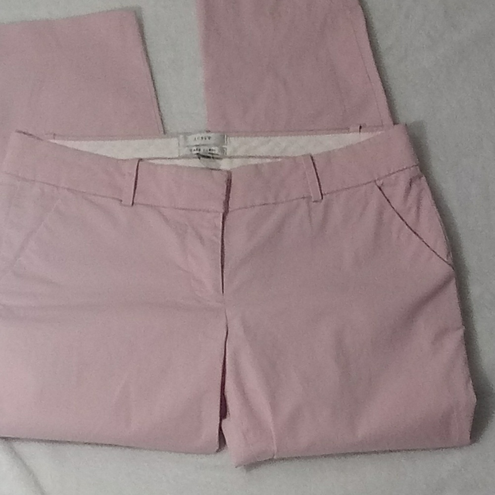 J. Crew Cafe Capris Wmns Sz 4 Pink Hook Closure